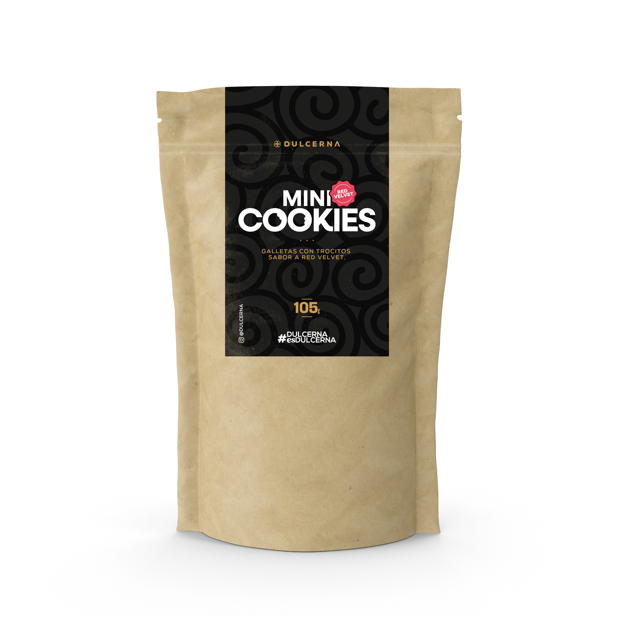 Mini Cookies con trocitos sabor a red velvet x 150 grs