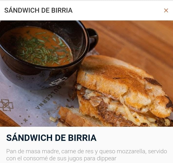 Sándwich de Birria